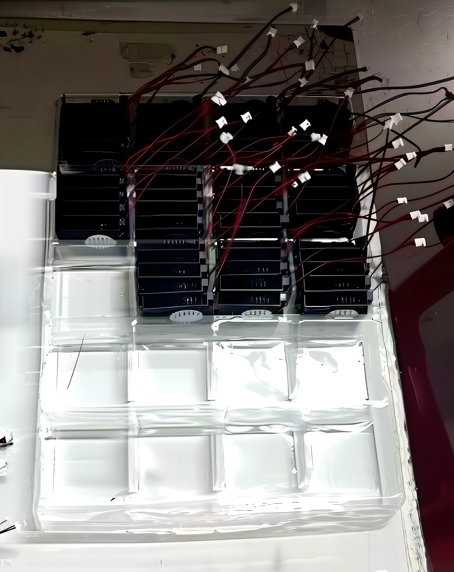 Mini cooling fans in protective packing trays